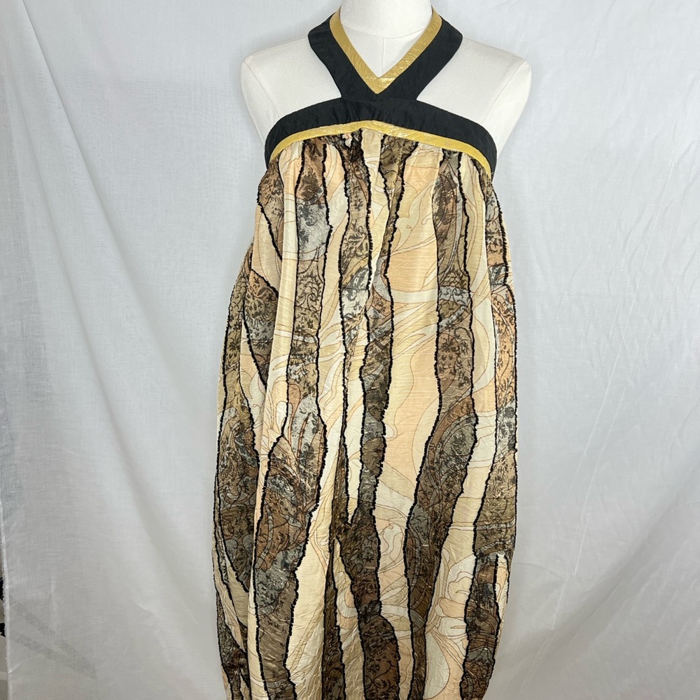 Riser Goodwyn Halter Maxi Dress with Abstract Design